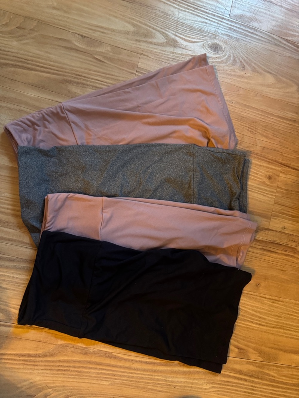 4-Pack Women's Legging Shorts in Mauve, Gray, Black